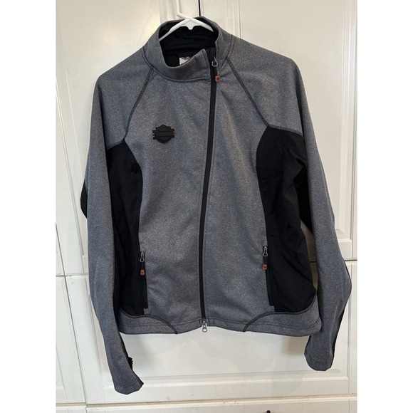 Harley-Davidson Jackets & Blazers - Harley Davidson Jacket Womens L Gray Mid Layer Soft Shell Full Zip Motorcycle